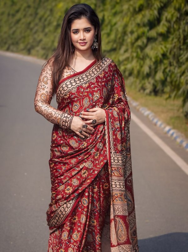 Soft Silk Saree with Blouse Piece - Image 2